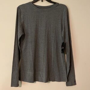 Cuddl Duds Women's Softwear with Stretch Long Sleeve Crew Neck shirt top gray L